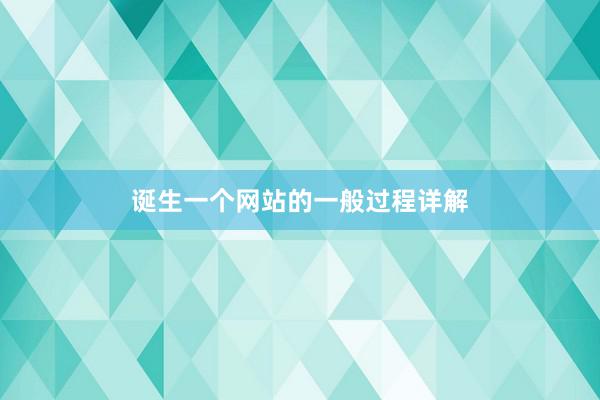 诞生一个网站的一般过程详解