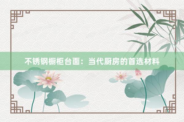 不锈钢橱柜台面：当代厨房的首选材料